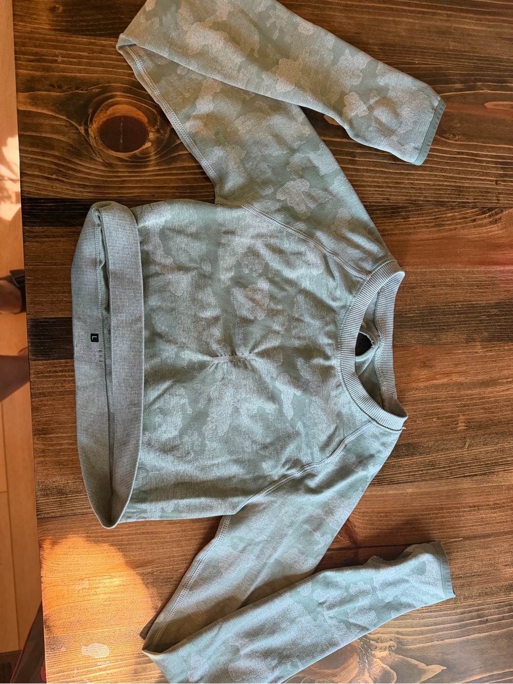Gymshark Sage Green Camo Crop Top